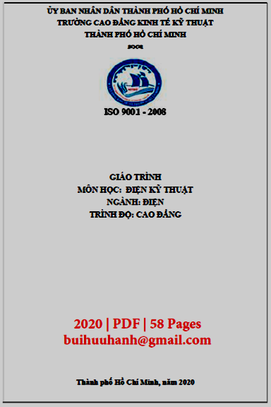 Giáo Trình Điện Kỹ Thuật (NXB Kinh Tế Kỹ Thuật 2020) - Vương Thị Hồng Vân, 58 Trang
