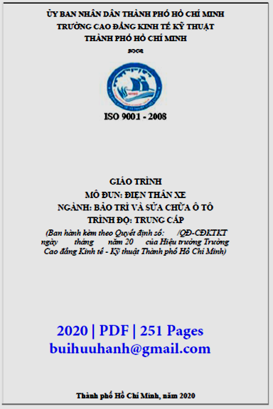 Giáo Trình Điện Thân Xe (NXB Kinh Tế Kỹ Thuật 2020) - Hoàng Phi Khanh, 251 Trang