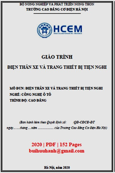 Giáo Trình Điện Thân Xe Và Trang Thiết Bị Tiện Nghi (NXB Hà Nội 2020) - Nguyễn Văn Tam, 152 Trang