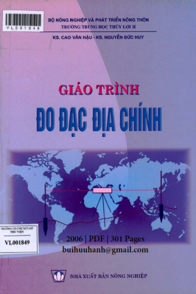 Giáo Trình Đo Đạc Địa Chính (NXB Nông Nghiệp 2006) - Cao Văn Hậu, 300 Trang