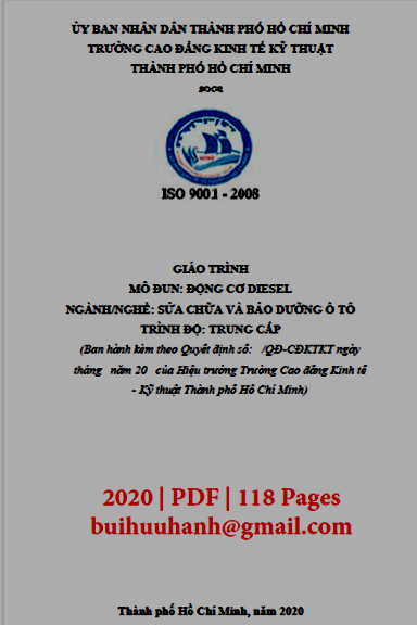 Giáo Trình Động Cơ Diesel (NXB Kinh Tế Kỹ Thuật 2020) - Nguyễn Thanh Đức, 118 Trang