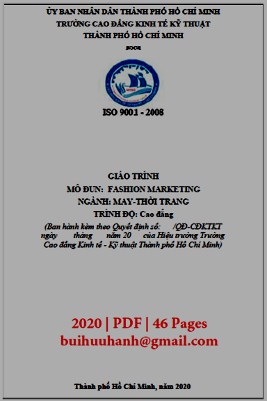 Giáo Trình Fashion Marketing (NXB Kinh Tế Kỹ Thuật 2020) - Lê Thị Kim Hoàn, 46 Trang