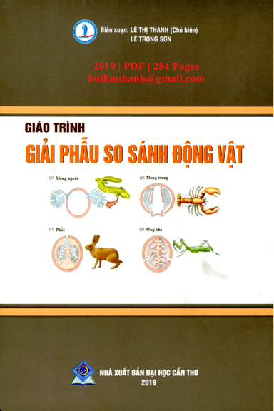 Giáo Trình Giải Phẫu So Sánh Động Vật (NXB Đại Học Cần Thơ 2019) - Lê Thị Thanh, 284 Trang