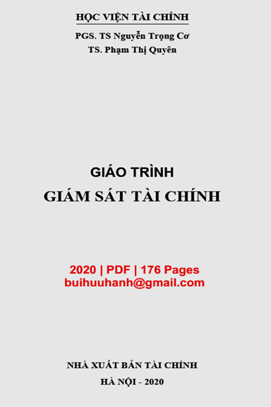 Giáo Trình Giám Sát Tài Chính (NXB Tài Chính 2020) - Nguyễn Trọng Cơ, 176 Trang