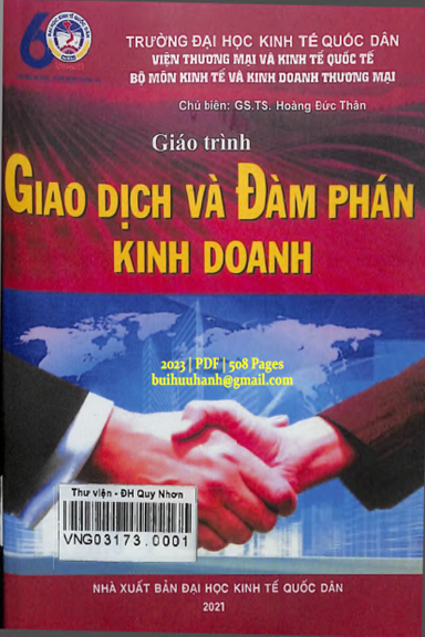 Giáo Trình Giao Dịch Và Đàm Phán Kinh Doanh (NXB Kinh Tế Quốc Dân 2023) - Hoàng Đức Thân, 508 Trang