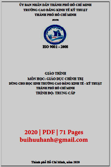 Giáo Trình Giáo Dục Chính Trị-Trung Cấp (NXB Kinh Tế Kỹ Thuật 2020) - Phạm Thị Hòa, 71 Trang