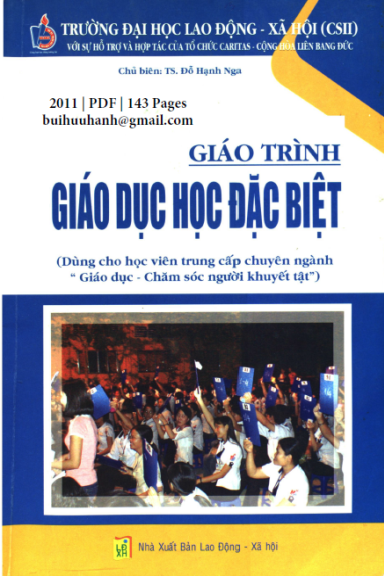 Giáo Trình Giáo Dục Học Đặc Biệt (NXB Lao Động Xã Hội 2011) - Đỗ Hạnh Nga, 143 Trang