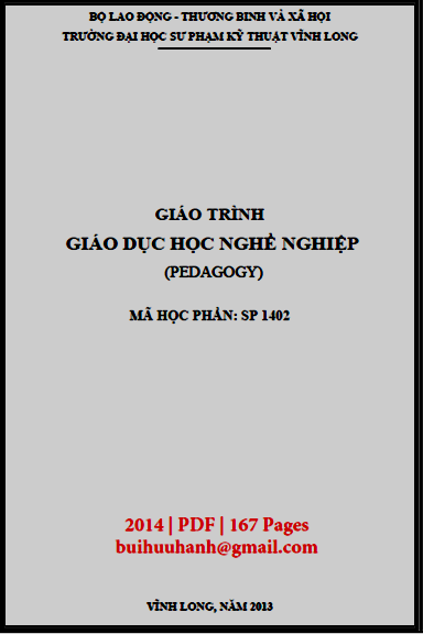 Giáo Trình Giáo Dục Học Nghề Nghiệp (NXB Sư Phạm Kỹ Thuật 2014) - Nhiều Tác Giả, 167 Trang