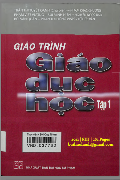 Giáo Trình Giáo Dục Học Tập 1 (NXB Đại Học Sư Phạm 2021) - Trần Thị Tuyết Oanh, 282 Trang