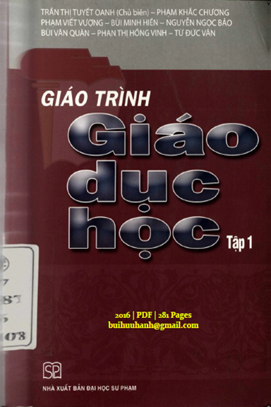 Giáo Trình Giáo Dục Học Tập 1 (NXB Đại Học Sư Phạm 2016) - Trần Thị Tuyết Oanh, 281 Trang