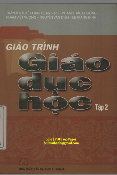Giáo Trình Giáo Dục Học Tập 2 (NXB Đại Học Sư Phạm 2016) - Trần Thị Tuyết Oanh, 190 Trang