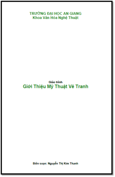 Giáo Trình Giới Thiệu Mỹ Thuật Vẽ Tranh (NXB An Giang 1998) - Nguyễn Thị Kim Thanh, 21 Trang