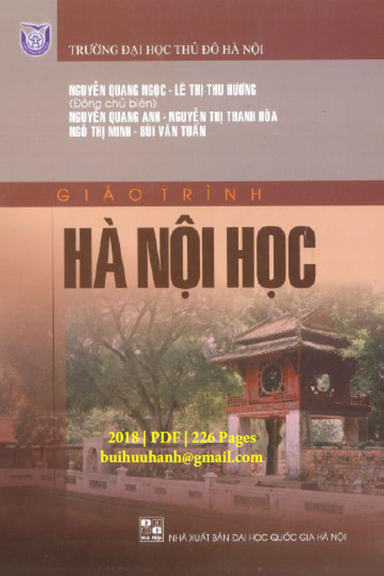 Giáo Trình Hà Nội Học (NXB Đại Học Quốc Gia 2018) - Nguyễn Quang Ngọc, 226 Trang