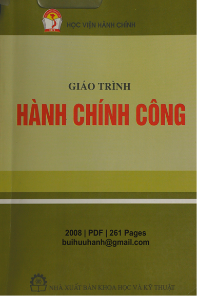Giáo Trình Hành Chính Công (NXB Khoa Học Kỹ Thuật 2008) - Võ Kim Sơn, 261 Trang