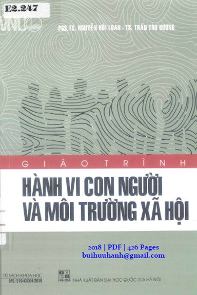 Giáo Trình Hành Vi Con Người Và Môi Trường Xã Hội (NXB Đại Học Quốc Gia 2018) - Nguyễn Hồi Loan