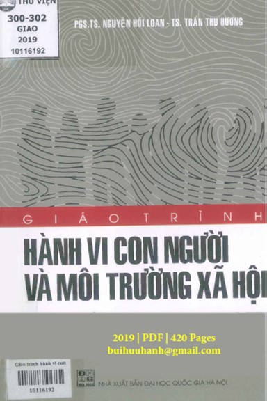 Giáo Trình Hành Vi Con Người Và Môi Trường Xã Hội (NXB Đại Học Quốc Gia 2019) - Nguyễn Hồi Loan