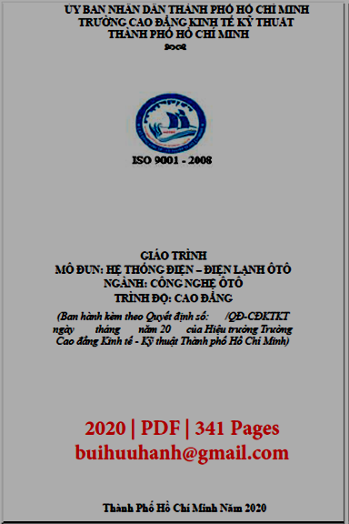 Giáo Trình Hệ Thống Điện Điện Lạnh Ô tô (NXB Kinh Tế Kỹ Thuật 2020) - Lê Văn Tha, 341 Trang