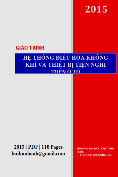 Giáo Trình Hệ Thống Điều Hòa Không Khí Và Thiết Bị Tiện Nghi Trên Ôtô - Nguyễn Thái Vân, 110 Trang