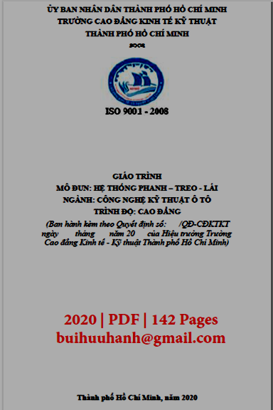 Giáo Trình Hệ Thống Phanh-Treo-Lái (NXB Kinh Tế Kỹ Thuật 2020) - Nguyễn Tấn Lực, 142 Trang