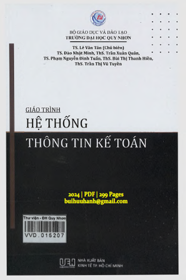 Giáo Trình Hệ Thống Thông Tin Kế Toán (NXB Kinh Tế 2024) - Lê Văn Tân, 299 Trang