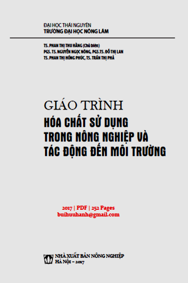 Giáo Trình Hóa Chất Sử Dụng Trong Nông Nghiệp Và Tác Động Đến Môi Trường - Phan Thị Thu Hằng