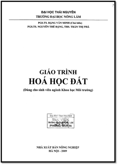 Giáo Trình Hoá Học Đất (NXB Nông Nghiệp 2009) - Đặng Văn Minh, 172 Trang