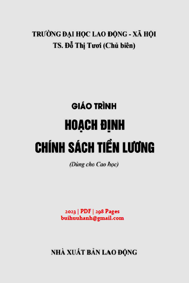Giáo Trình Hoạch Định Chính Sách Tiền Lương (NXB Lao Động 2023) - Đỗ Thị Tươi, 298 Trang