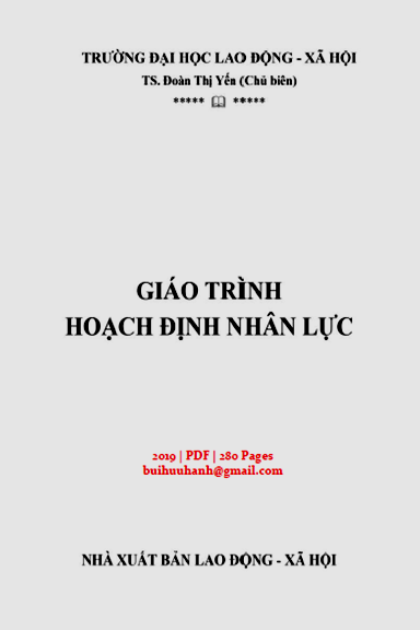 Giáo Trình Hoạch Định Nhân Lực (NXB Lao Động Xã Hội 2019) - Đoàn Thị Yến, 280 Trang
