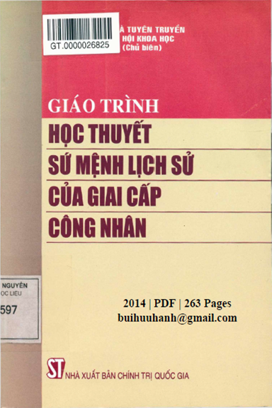 Giáo Trình Học Thuyết Sứ Mệnh Lịch Sử Của Giai Cấp Công Nhân (NXB Chính Trị 2014) - Bùi Thị Kim Hậu