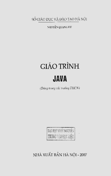 Giáo Trình Java (NXB Hà Nội 2007) - Nguyễn Quang Uy, 185 Trang