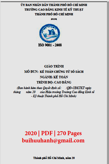 Giáo Trình Kế Toán Chứng Từ Sổ Sách (NXB Kinh Tế Kỹ Thuật 2020) - Đinh Thị Hoàng Nguyên, 270 Trang