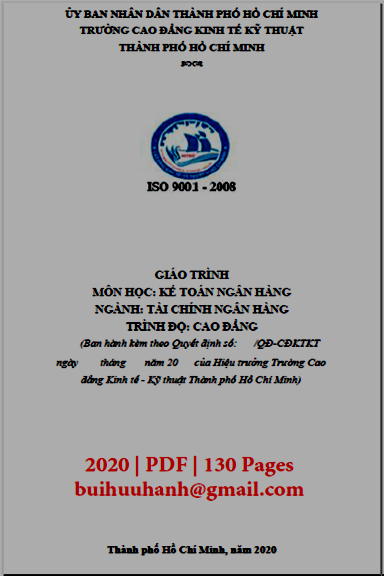 Giáo Trình Kế Toán Ngân Hàng (NXB Kinh Tế Kỹ Thuật 2020) - Bùi Thị Phương Linh, 130 Trang