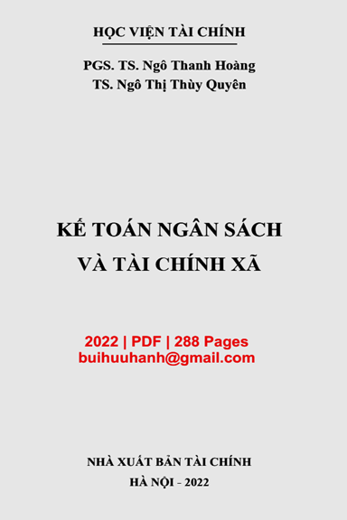 Giáo Trình Kế Toán Ngân Sách Và Tài Chính Xã (NXB Tài Chính 2022) - Ngô Thanh Hoàng, 288 Trang