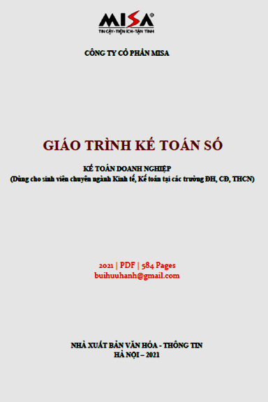 Giáo Trình Kế Toán Số (NXB Văn Hóa Thông Tin 2021) - Công Ty Misa, 584 Trang