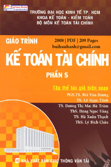 Giáo Trình Kế Toán Tài Chính Phần 5 (NXB Giao Thông Vận Tải 2008) - Bùi Văn Dương, 209 Trang