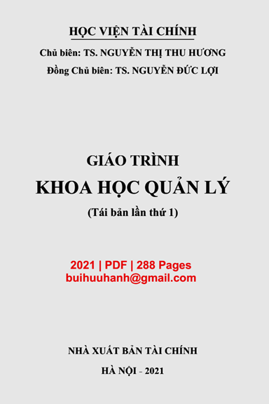 Giáo Trình Khoa Học Quản Lý (NXB Tài Chính 2021) - Nguyễn Thị Thu Hương, 288 Trang