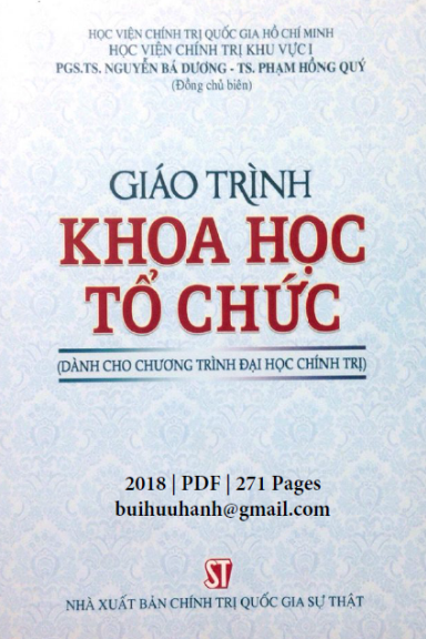Giáo Trình Khoa Học Tổ Chức (NXB Chính Trị 2018) - Nguyễn Bá Dương, 136 Trang