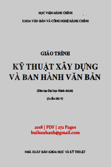 Giáo Trình Kĩ Thuật Xây Dựng Và Ban Hành Văn Bản (NXB Khoa Học Kỹ Thuật 2018) - Lưu Kiếm Thanh