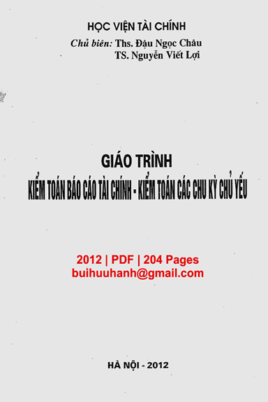 Giáo Trình Kiểm Toán Báo Cáo Tài Chính-Kiểm Toán Các Chu Kỳ Chủ Yếu - Đậu Ngọc Châu, 204 Trang