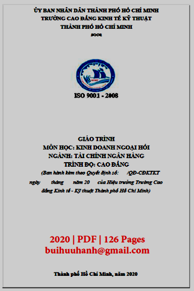Giáo Trình Kinh Doanh Ngoại Hối (NXB Kinh Tế Kỹ Thuật 2020) - Bùi Thị Phương Linh, 126 Trang