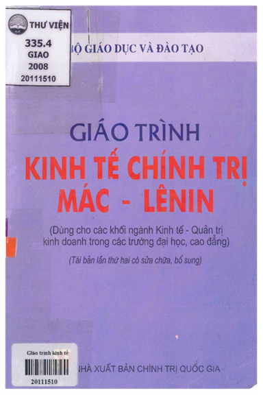 Giáo Trình Kinh Tế Chính Trị Mác-Lênin (NXB Chính Trị 2006) - Chu Văn Cấp, 440 Trang