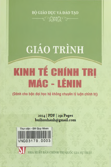 Giáo Trình Kinh Tế Chính Trị Mác-Lênin (NXB Chính Trị 2024) - Ngô Tuấn Nghĩa, 291 Trang
