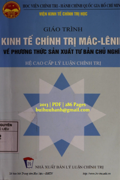 Giáo Trình Kinh Tế Chính Trị Mác-Lênin Về Phương Thức Sản Xuất Tư Bản Chủ Nghĩa - Chu Văn Cấp