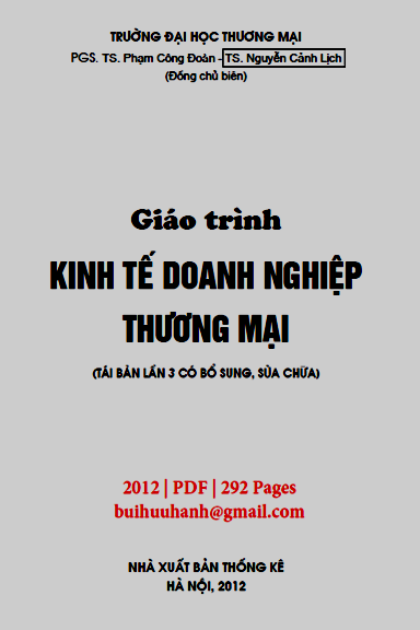 Giáo Trình Kinh Tế Doanh Nghiệp Thương Mại (NXB Thống Kê 2012) - Phạm Công Đoàn, 292 Trang