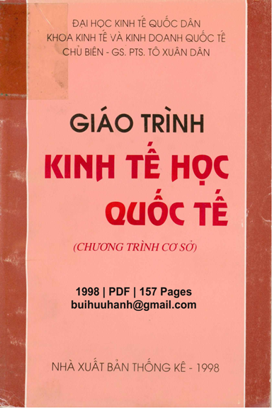 Giáo Trình Kinh Tế Học Quốc Tế (NXB Thống Kê 1998) - Tô Xuân Dân, 157 Trang