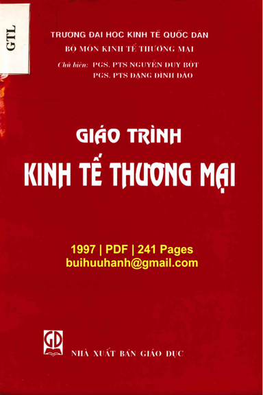 Giáo Trình Kinh Tế Thương Mại (NXB Giáo Dục 1997) - Nguyễn Duy Bột, 241 Trang