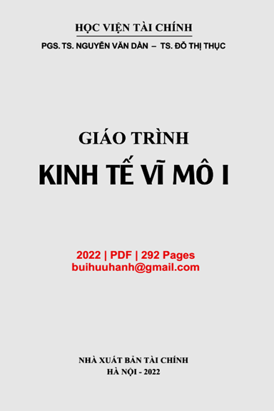 Giáo Trình Kinh Tế Vĩ Mô I (NXB Tài Chính 2022) - Nguyễn Văn Dần, 292 Trang