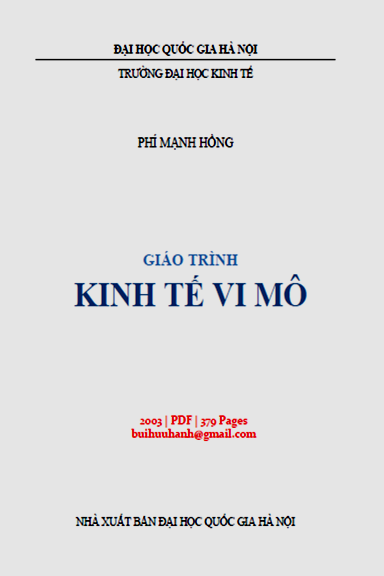 Giáo Trình Kinh Tế Vi Mô (NXB Đại Học Quốc Gia 2013) - Phí Mạnh Hồng, 379 Trang