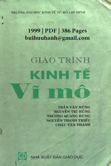 Giáo Trình Kinh Tế Vĩ Mô (NXB Giáo Dục 1999) - Trần Văn Hùng, 386 Trang