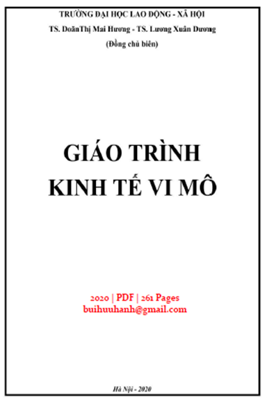 Giáo Trình Kinh Tế Vi Mô (NXB Hà Nội 2020) - Doãn Thị Mai Hương, 261 Trang